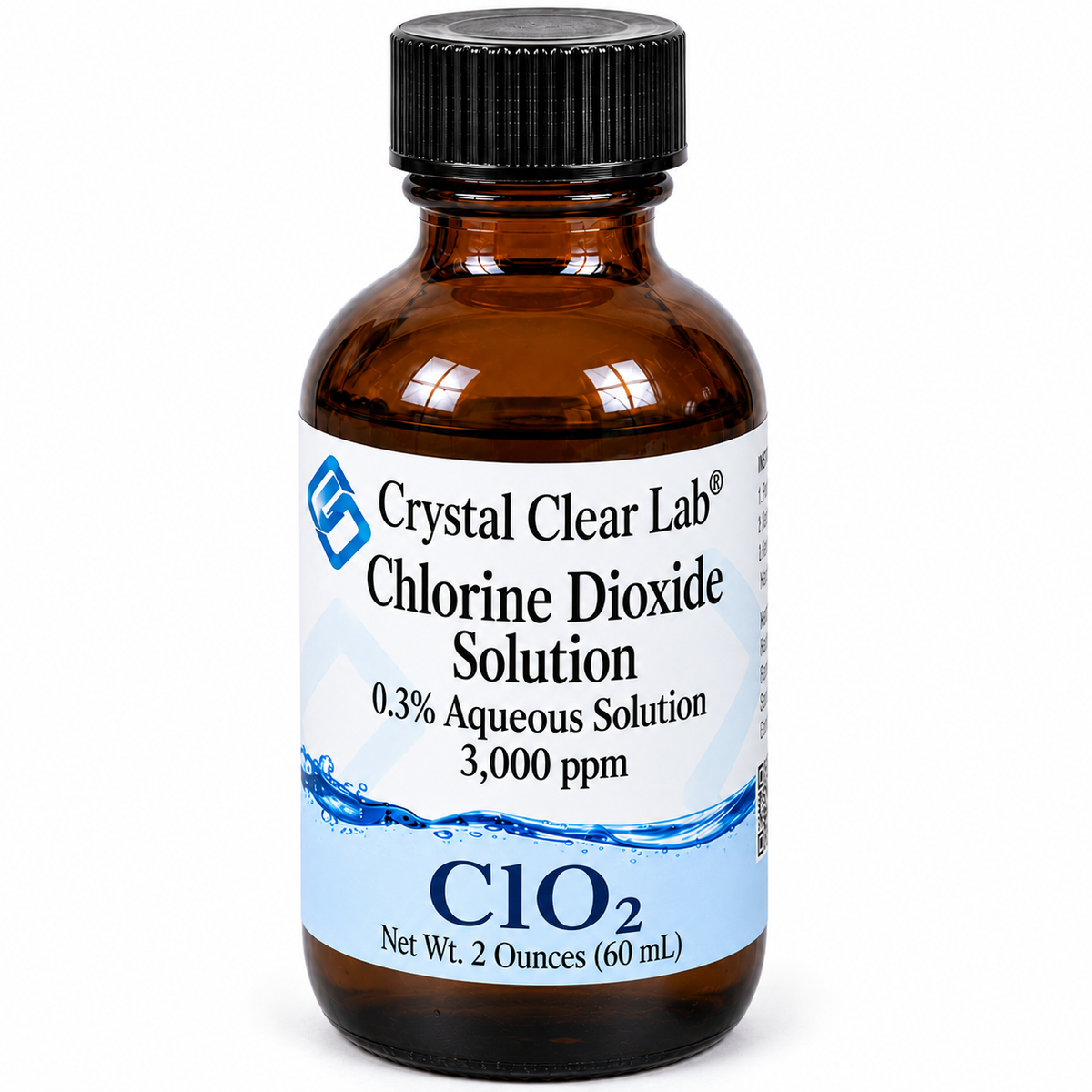 Chlorine Dioxide Solution 3000 ppm — 2 oz / Amber Glass / 1