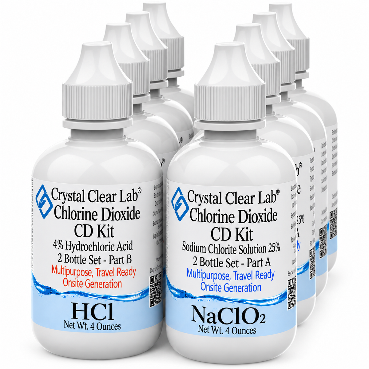 4 oz / HDPE Plastic / 4 Kits (8 bottles)