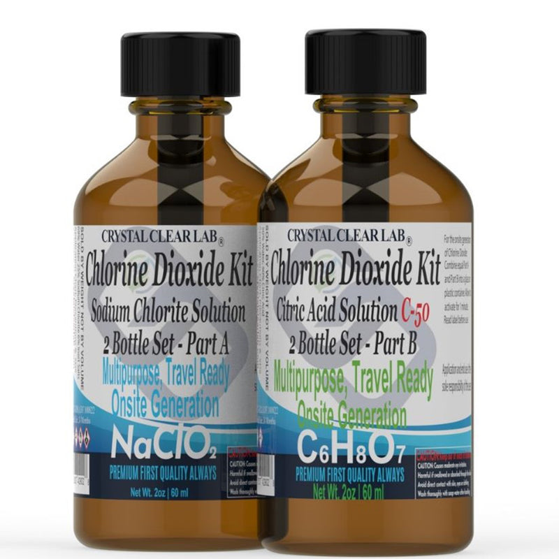 Chlorine Dioxide Citric Acid Sets, 2 Ounce Bottles