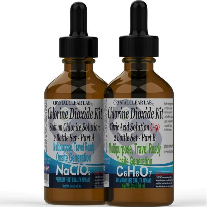 Chlorine Dioxide Citric Acid Sets, 2 Ounce Bottles