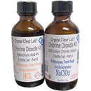 Two bottles of Crystal Clear Lab Chlorine Dioxide Kit on a white background