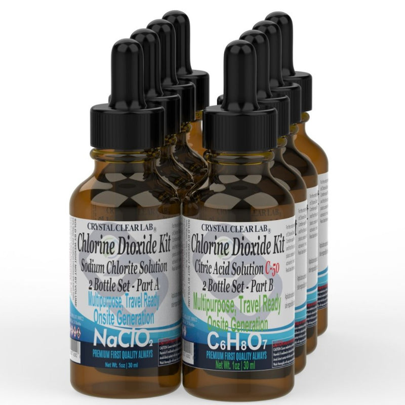 Chlorine dioxide citric acidifier 1 ounce glass bottle clo2 drops mist vapor