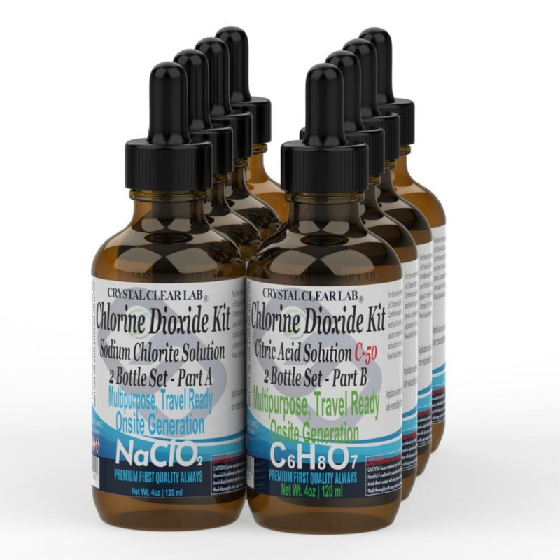 Chlorine Dioxide with Citric Acid, 4oz 10 Bottles Total