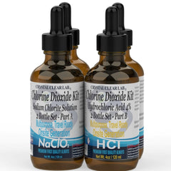 Crystal Clear Chlorine Dioxide Kit | Hydrochloric Acid 4-5% (HCl) : Sodium Solution (8oz) Liquid Set, , 4 Fluid Ounces, Pack of 2