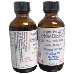 Crystal Clear Chlorine Dioxide Hydrochloric Acid 4-5% (HCl) : Sodium Chlorite 2oz Liquid Set, , 1 Fluid Ounces, Pack of 2