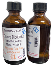 Crystal Clear Chlorine Dioxide Hydrochloric Acid 4-5% (HCl) : Sodium Chlorite 2oz Liquid Set, , 1 Fluid Ounces, Pack of 2