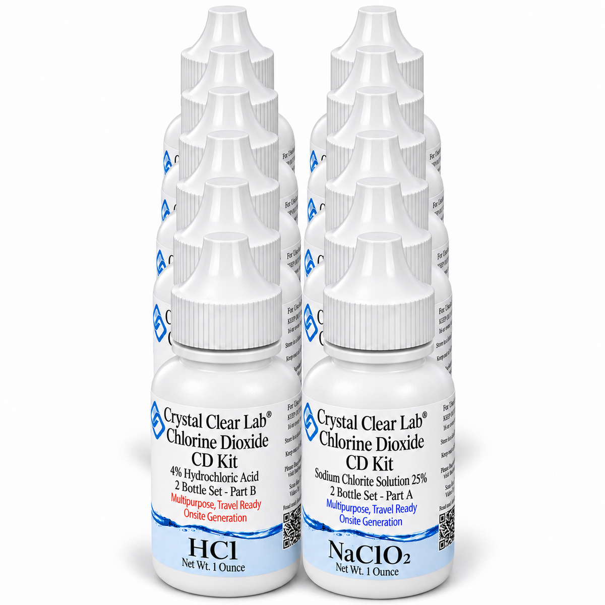 1 oz / HDPE Plastic / 6 Kits (12 bottles)