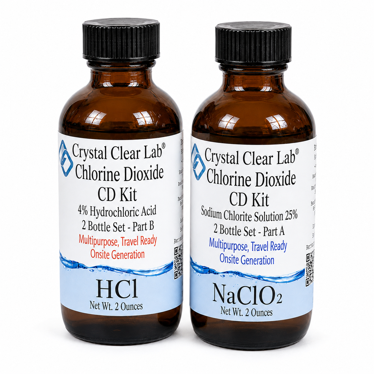 2 oz / Amber Glass / 1 Kit (2 bottles)