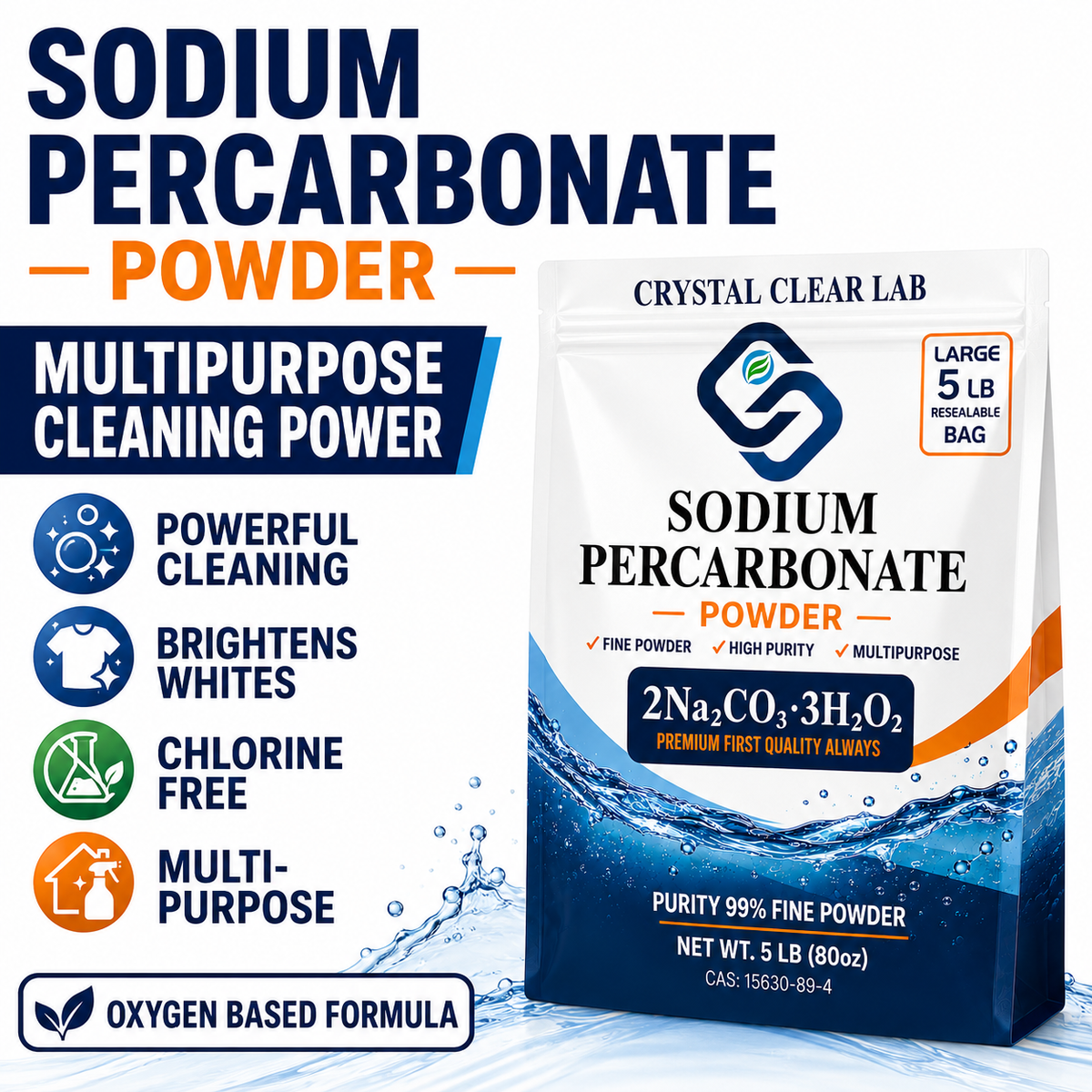 Crystal Clear Lab Sodium Percarbonate 5 lb