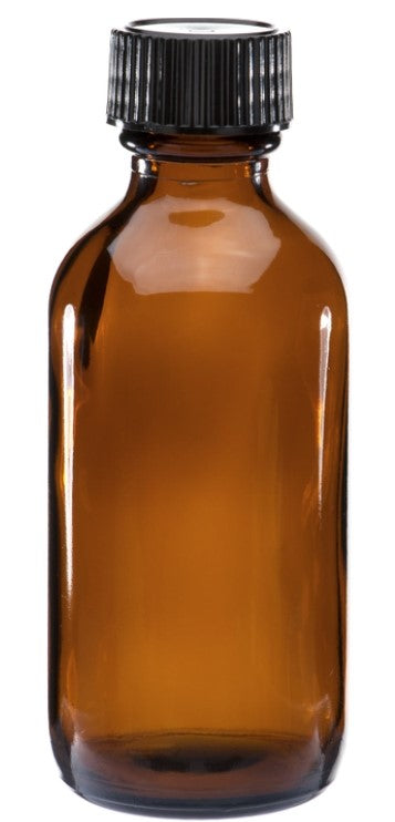 Amber Boston Round Glass Bottle 1oz 2oz 4oz sizes