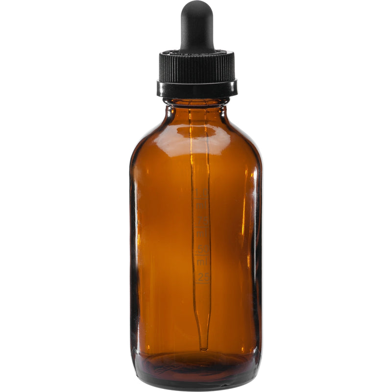 Amber Boston Round Glass Bottle 1oz 2oz 4oz sizes