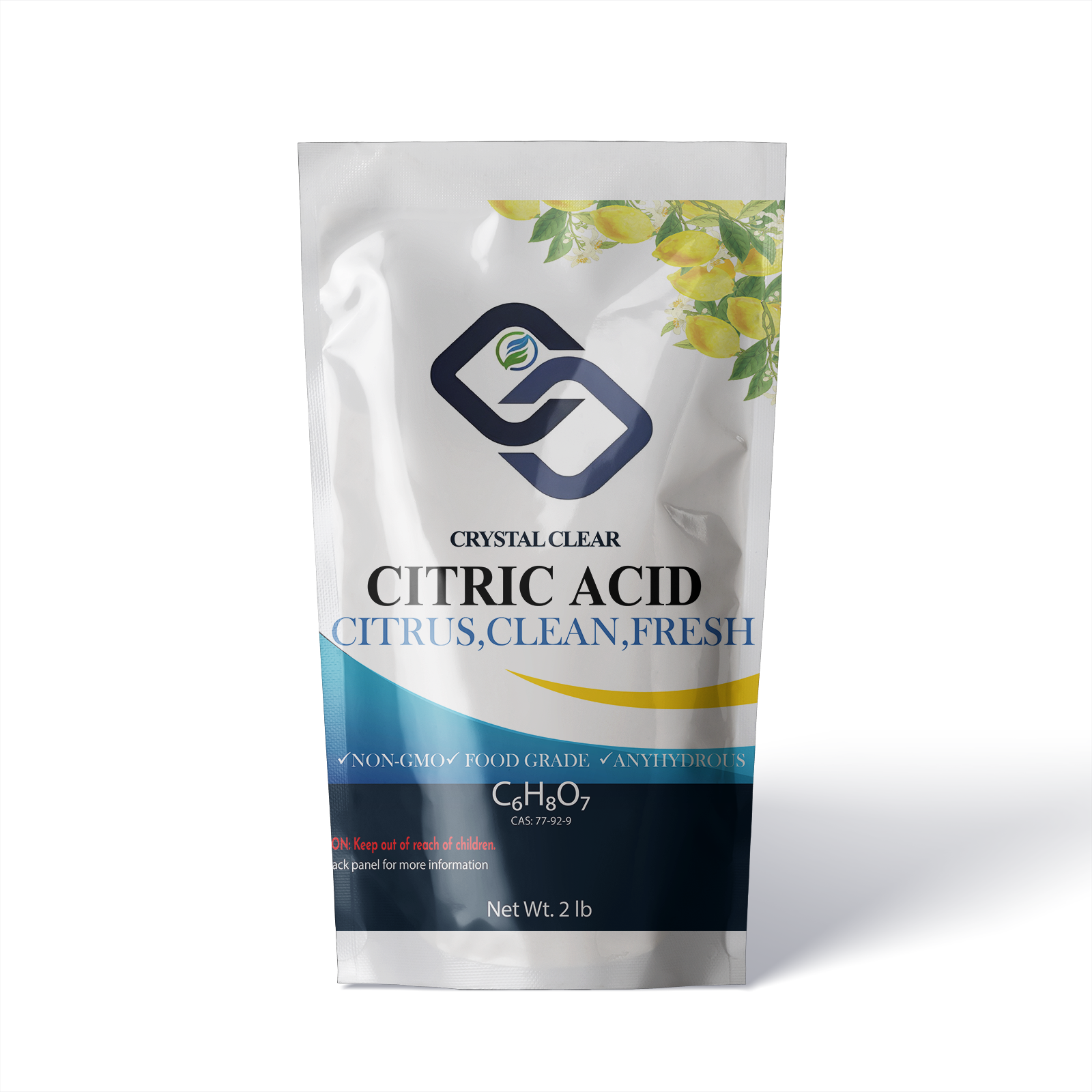 Crystal Clear Citric Acid Powder, Food Grade Non GMO Bulk