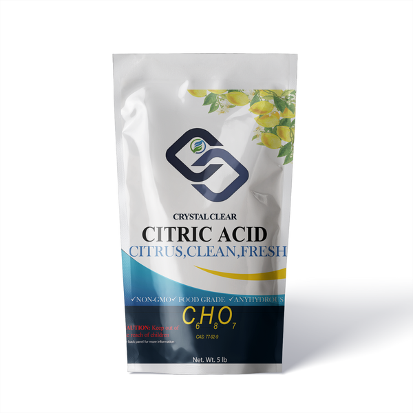 Crystal Clear Citric Acid Powder, Food Grade Citric Acid Crystals Non GMO Bulk for Cleaning Bath Bombs