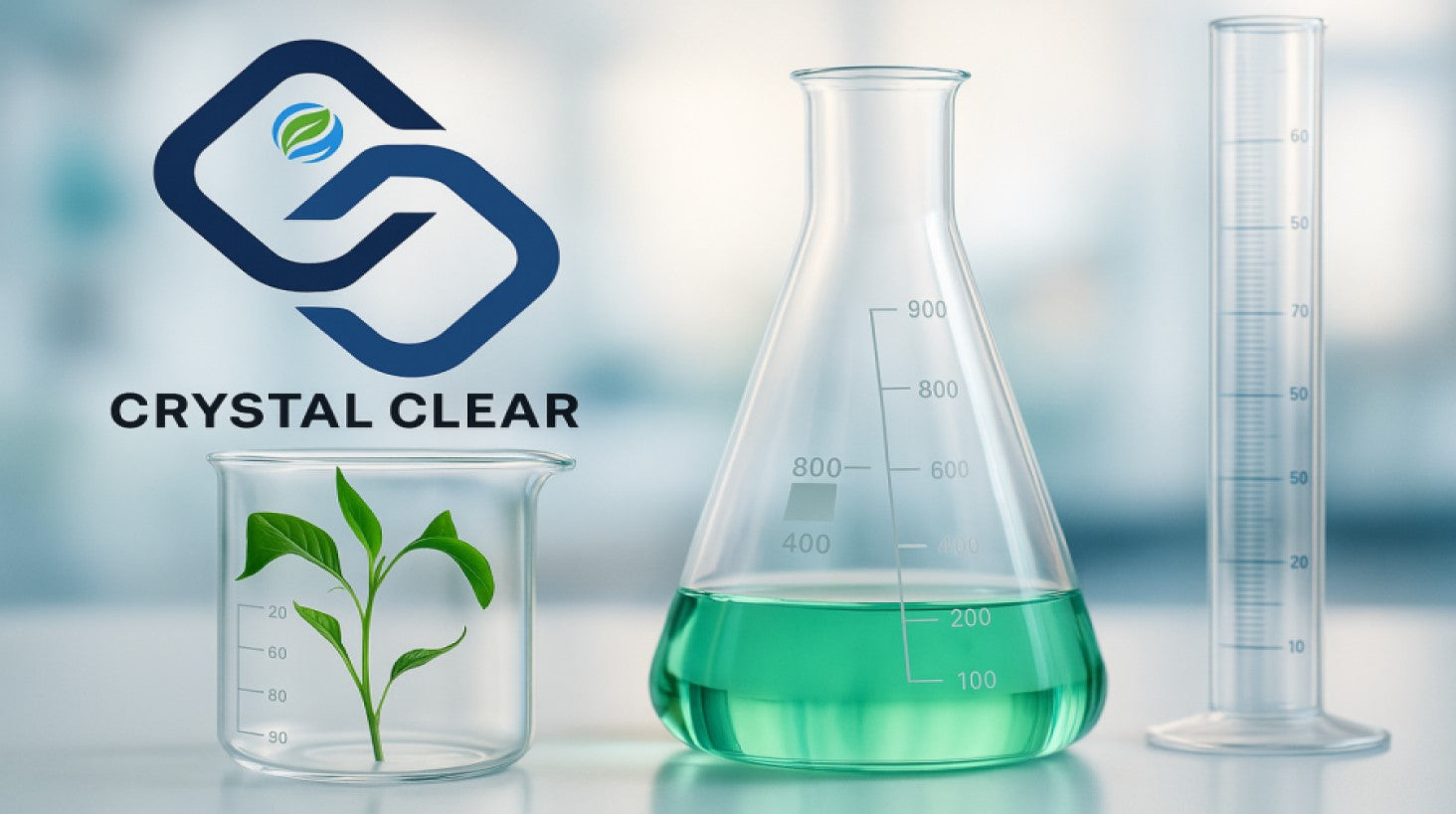 Crystal Clear Lab beaker and laboratory glassware
